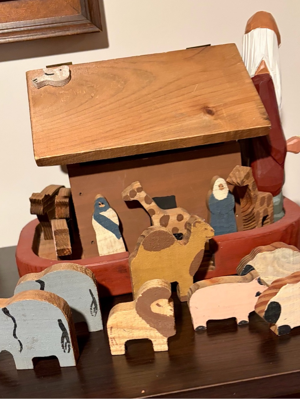 Hand-Painted Wooden Noah’s Ark- Multicolor